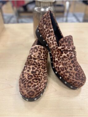 Charles By Charles David Leopard-Print Penny Loafers in Brown